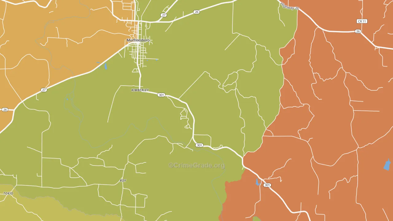 Kimberley, AR Map of Murder Rates