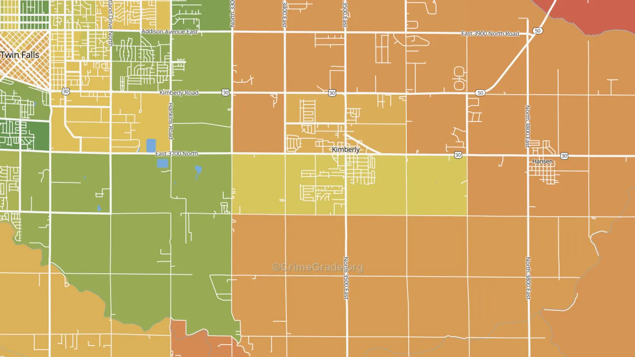 Kimberly, ID Map of Murder Rates