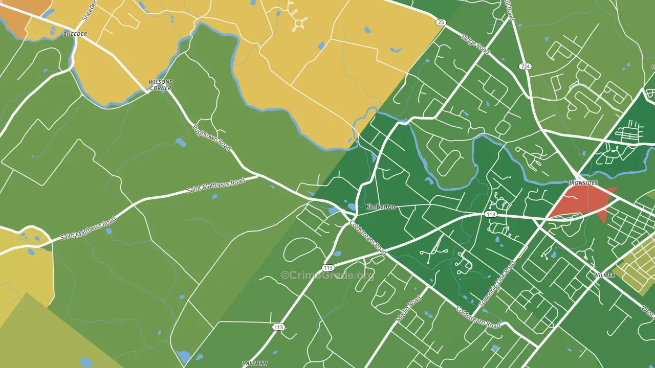 Kimberton, PA Map of Murder Rates