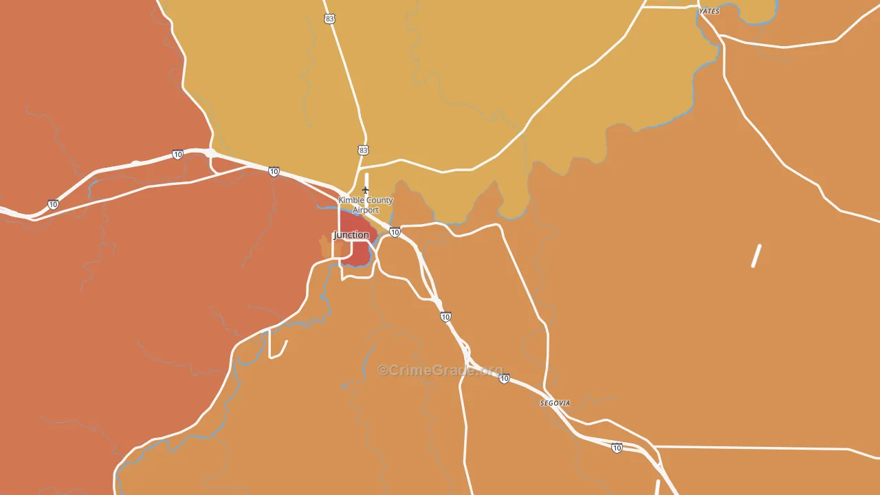 Kimble County, TX Map of Murder Rates