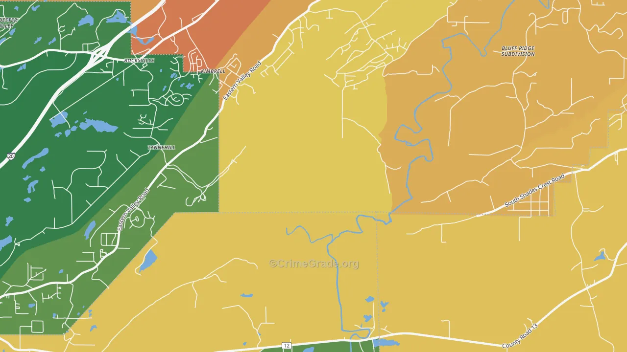 Kimbrell, AL Map of Murder Rates