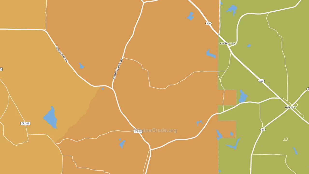 Kimbrough, GA Map of Murder Rates
