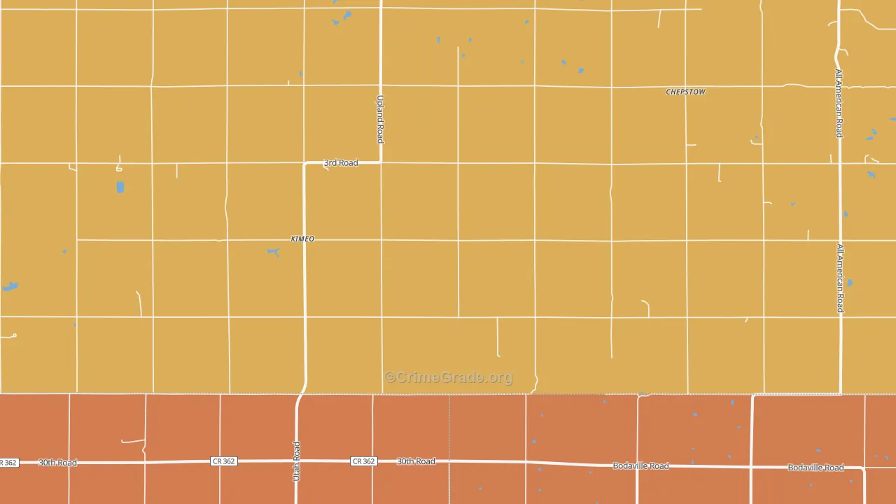 Kimeo, KS Map of Murder Rates