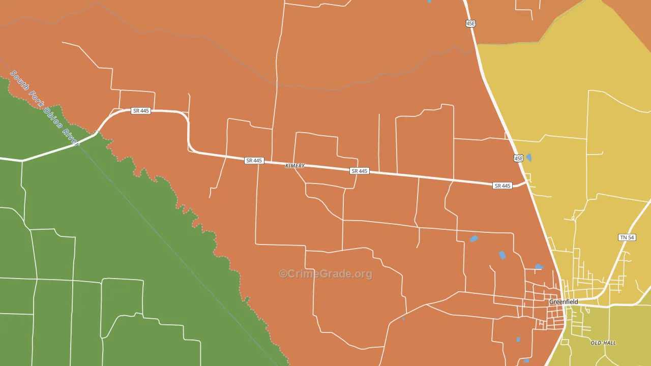 Kimery, TN Map of Murder Rates