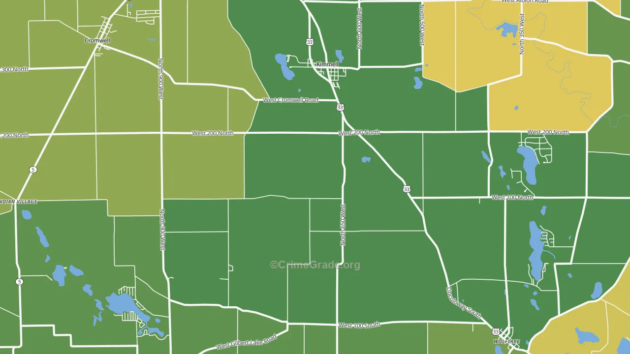 Kimmell, IN Map of Murder Rates