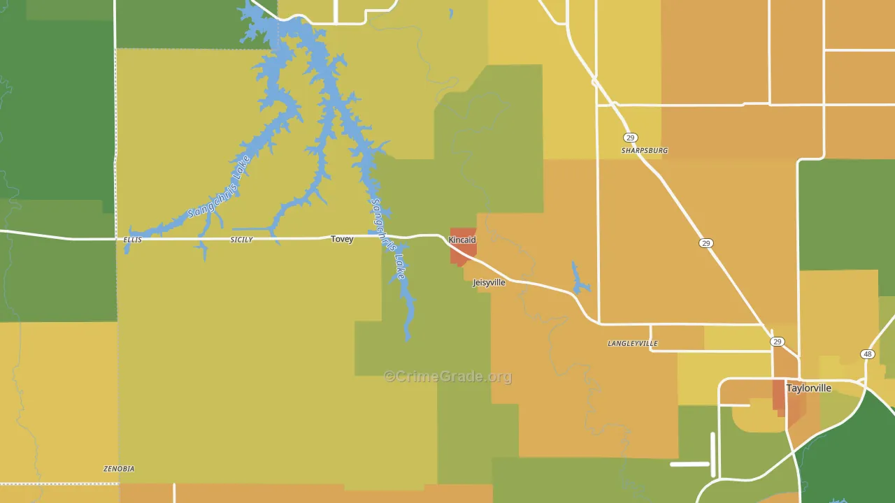 Kincaid, IL Map of Murder Rates