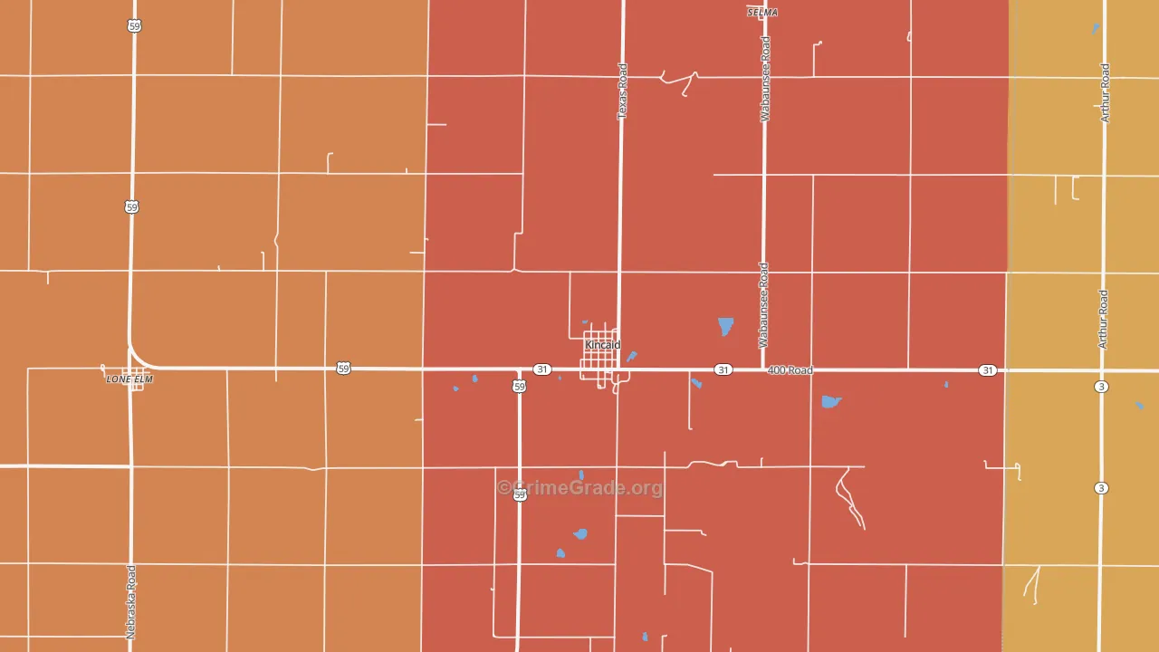 Kincaid, KS Map of Murder Rates