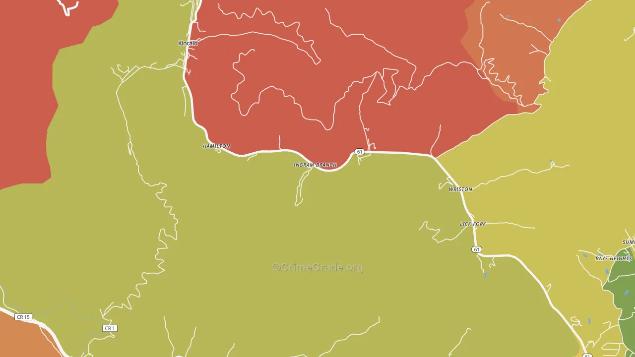 Kincaid, WV Map of Murder Rates