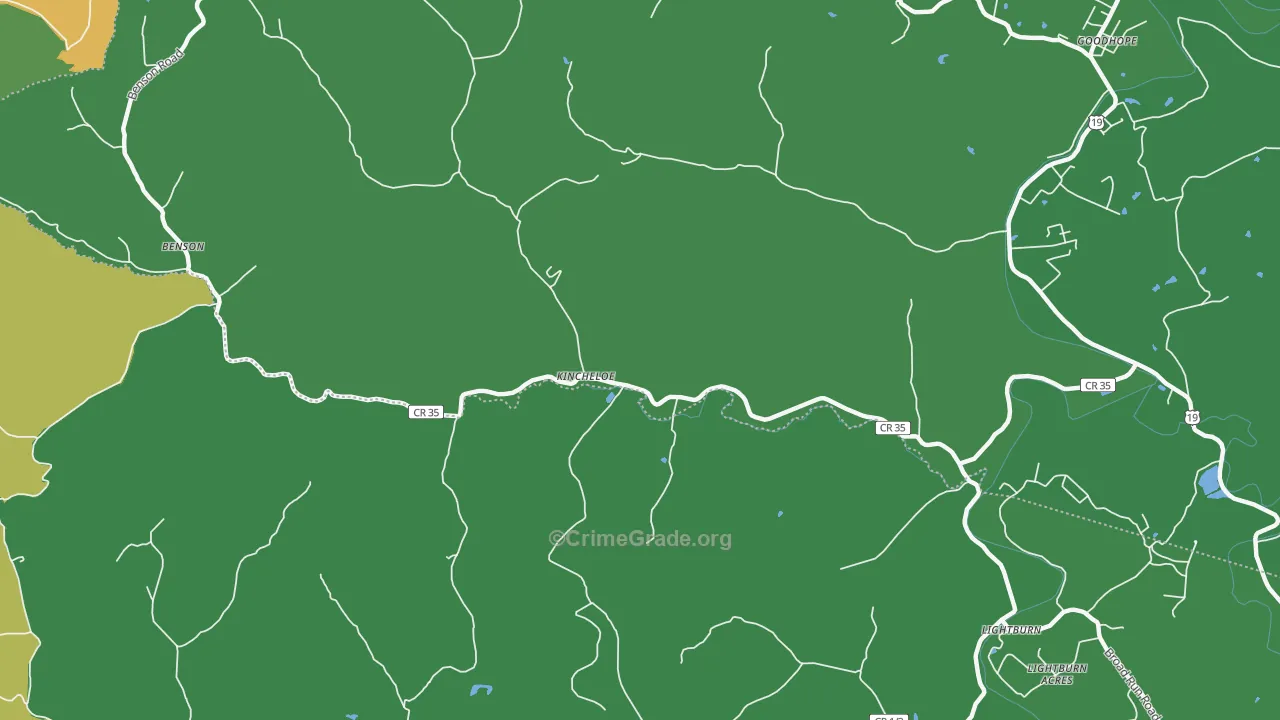 Kincheloe, WV Map of Murder Rates