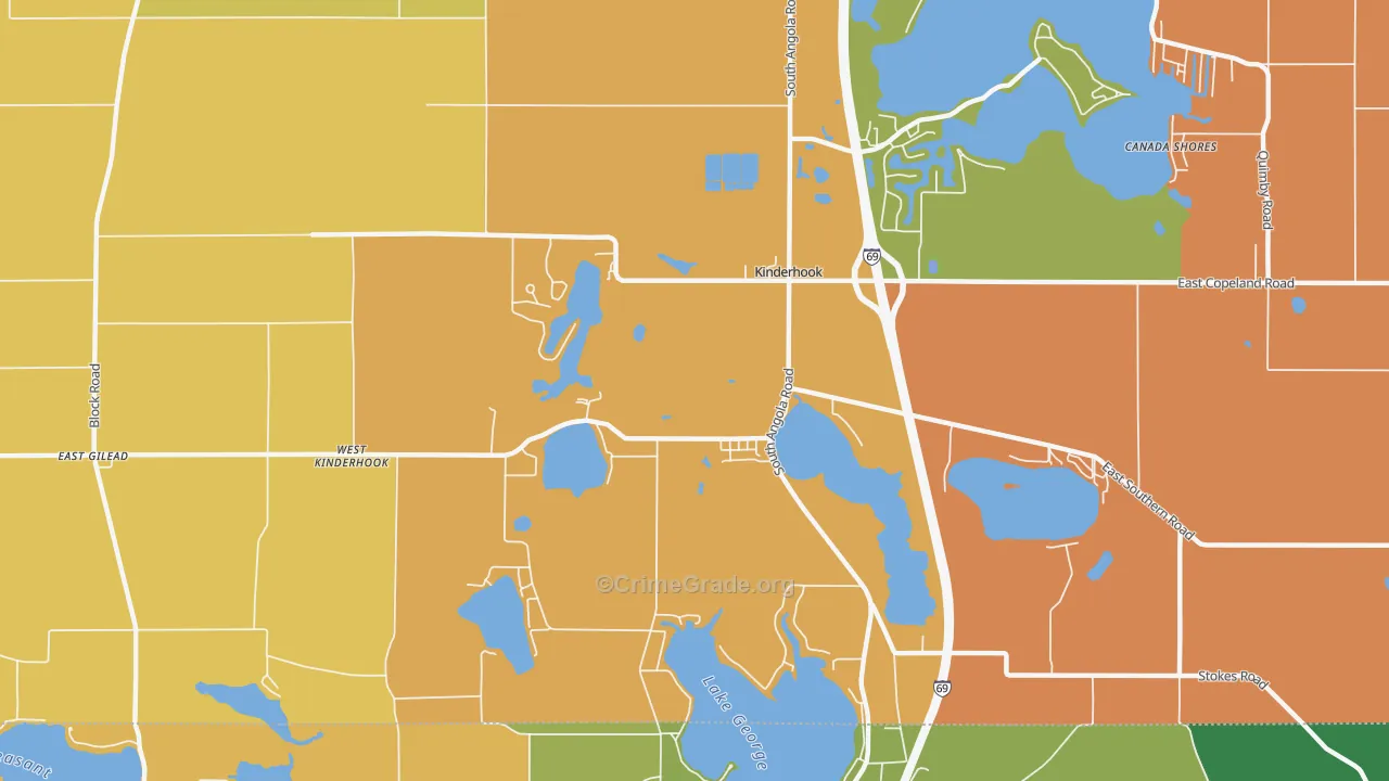 Kinderhook, MI Map of Murder Rates