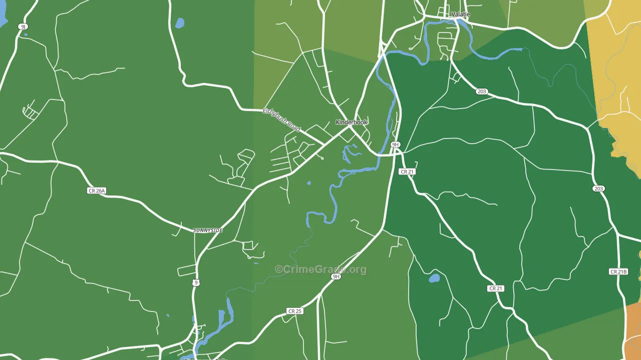 Kinderhook, NY Map of Murder Rates