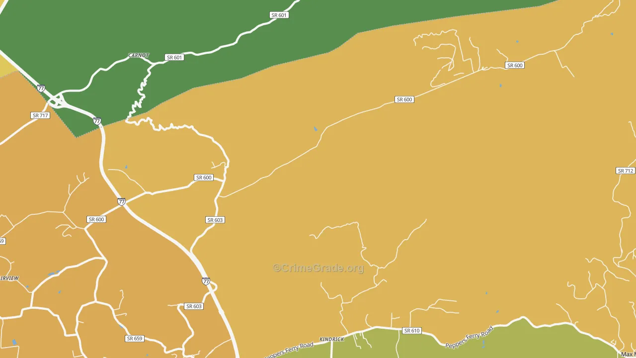 Kindrick, VA Map of Murder Rates