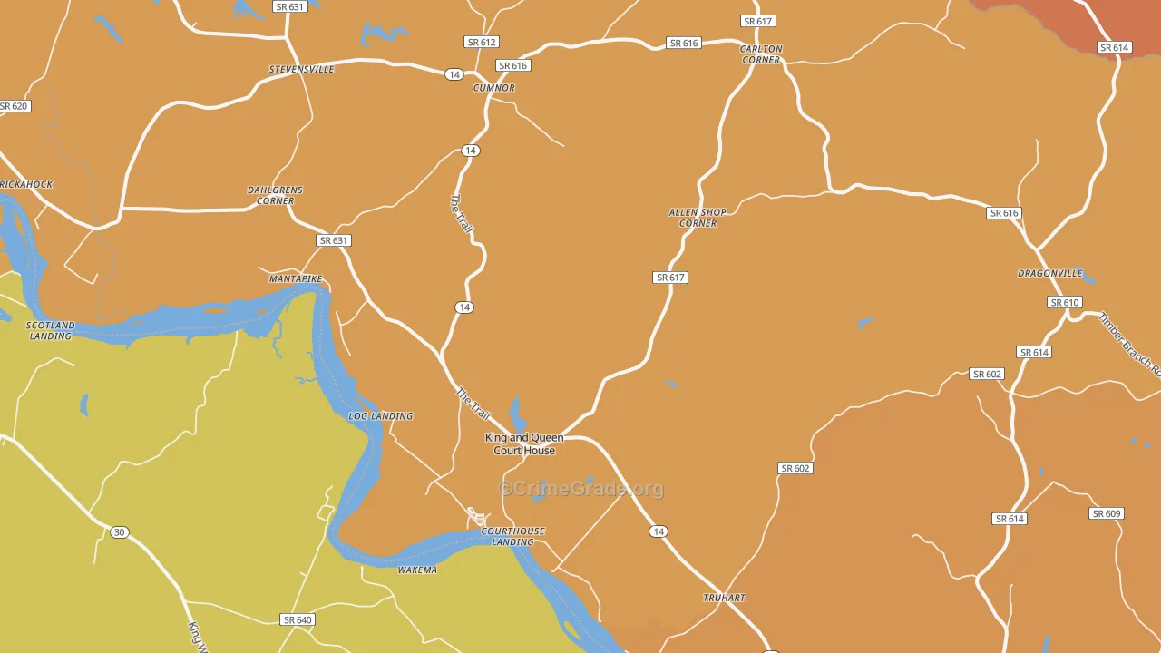 King And Queen Court House, VA Map of Murder Rates
