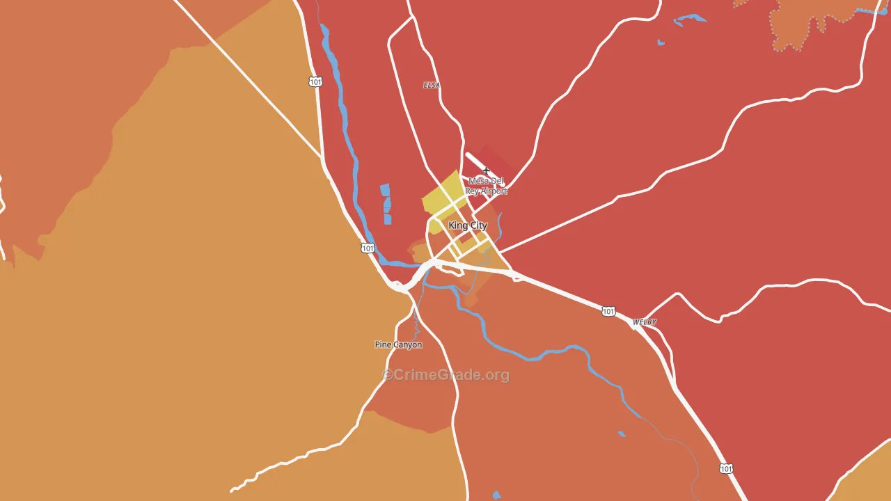 King City, CA Map of Murder Rates