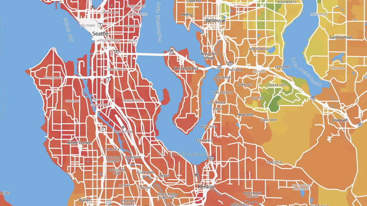 King County, WA Map of Murder Rates