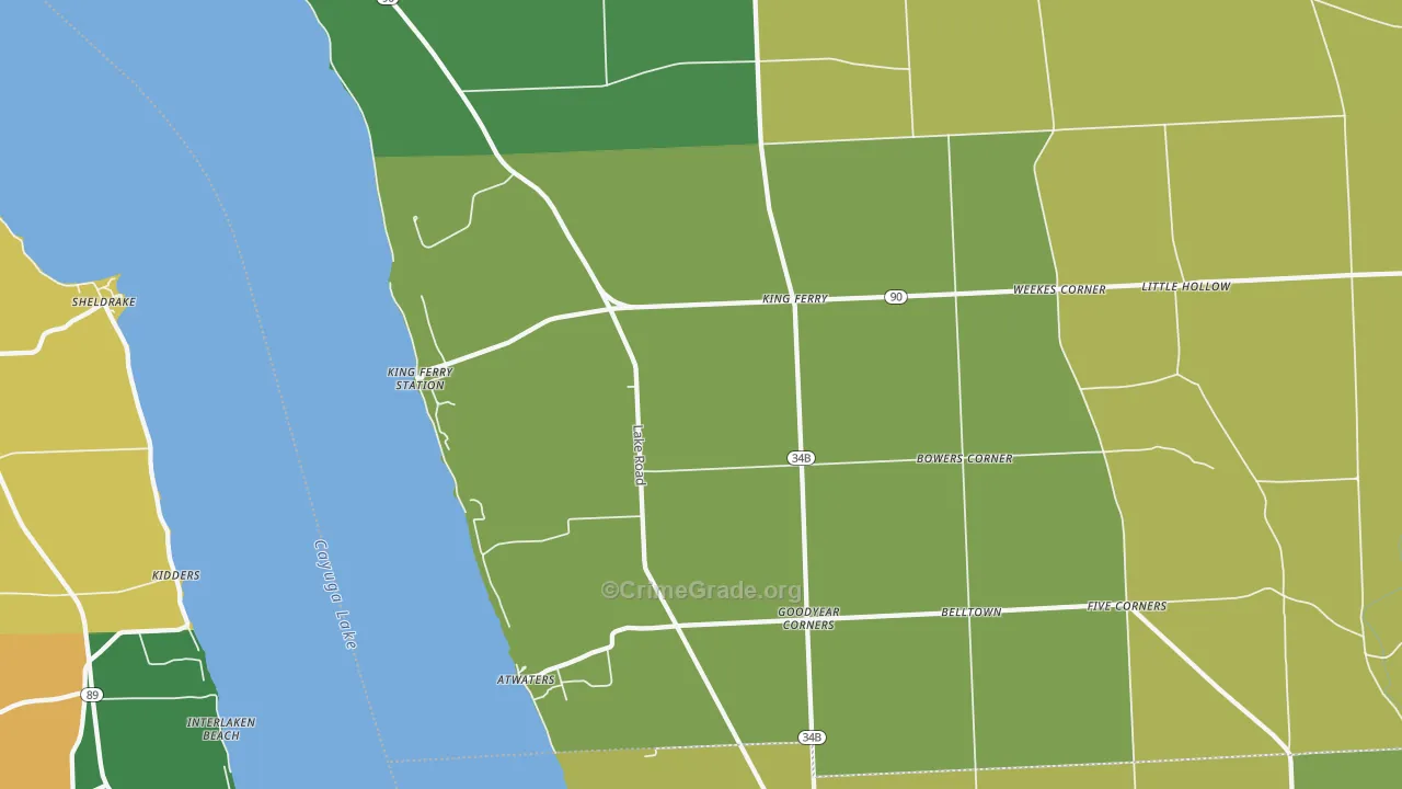 King Ferry, NY Map of Murder Rates
