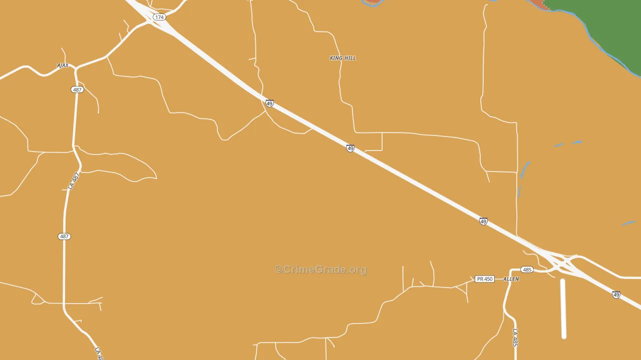 King Hill, LA Map of Murder Rates
