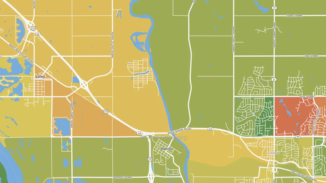 King Lake, NE Map of Murder Rates