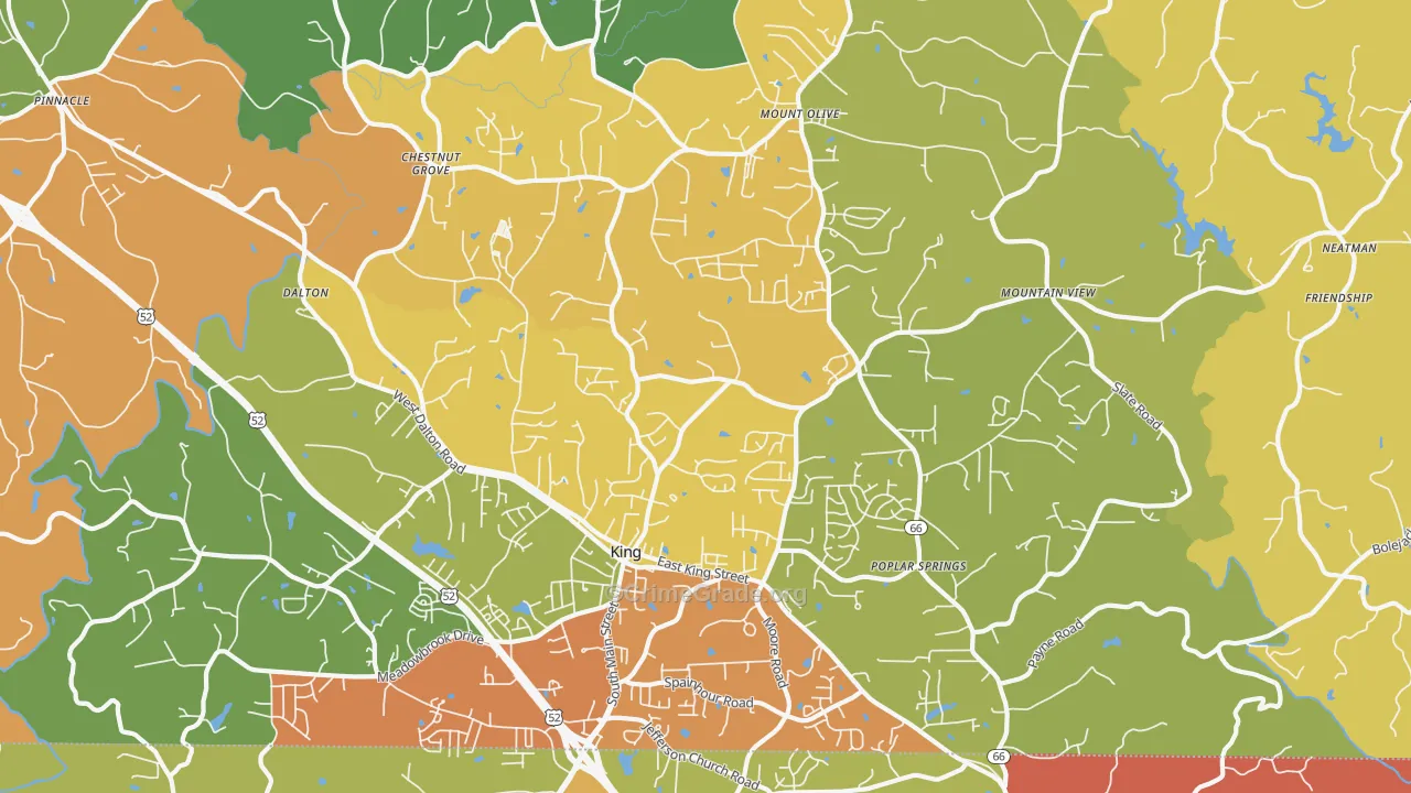King, NC Map of Murder Rates