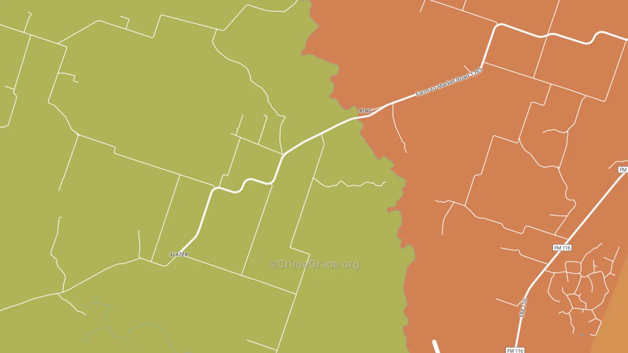 King, TX Map of Murder Rates