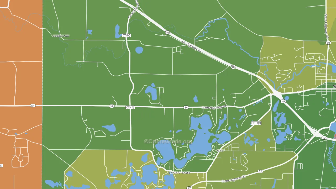 King, WI Map of Murder Rates