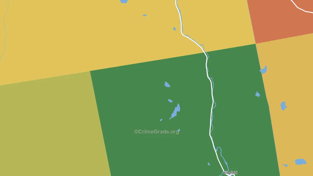 Kingfield, ME Map of Murder Rates
