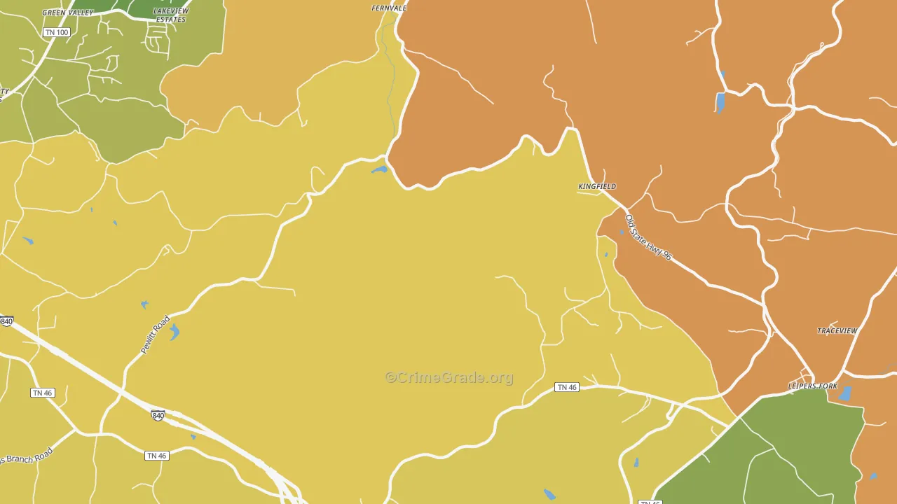 Kingfield, TN Map of Murder Rates