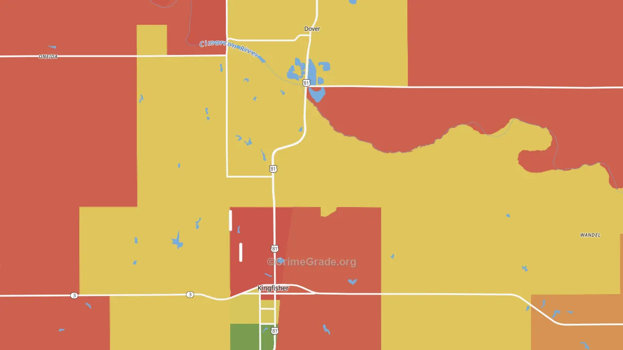 Kingfisher County, OK Map of Murder Rates