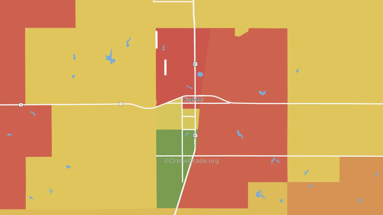 Kingfisher, OK Map of Murder Rates