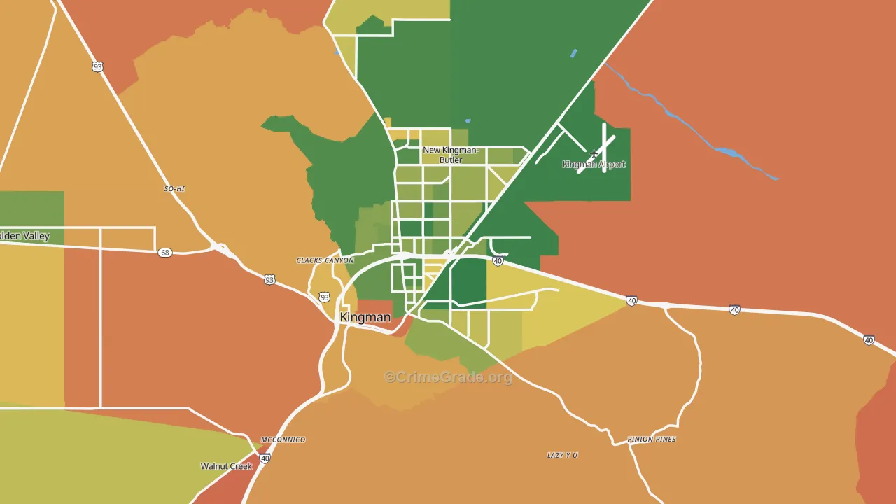 Kingman, AZ Map of Murder Rates
