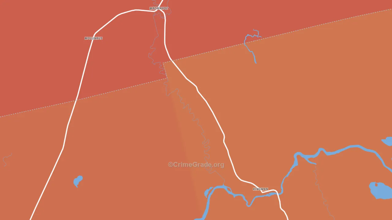 Kingman, ME Map of Murder Rates