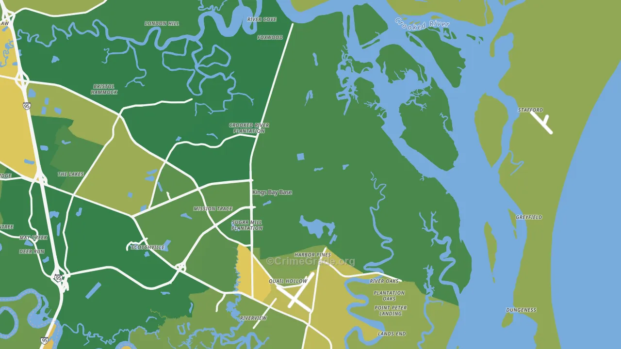 Kings Bay, GA Map of Murder Rates