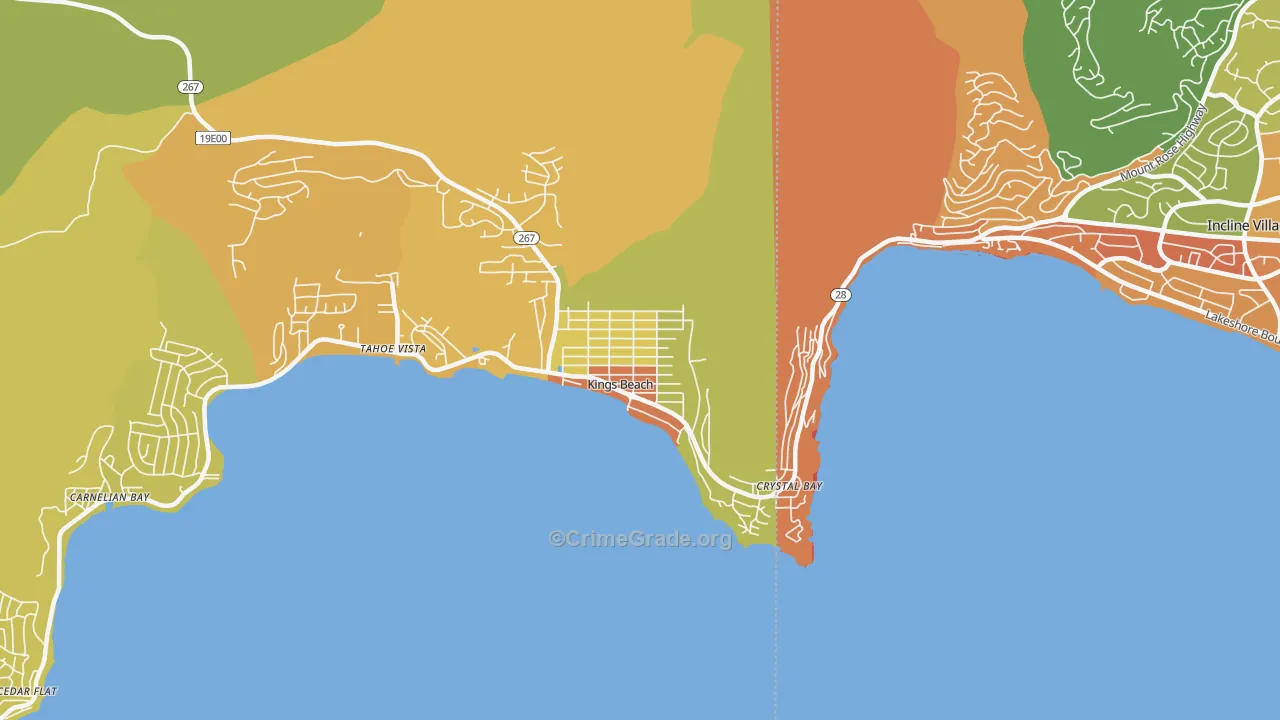 Kings Beach, CA Map of Murder Rates