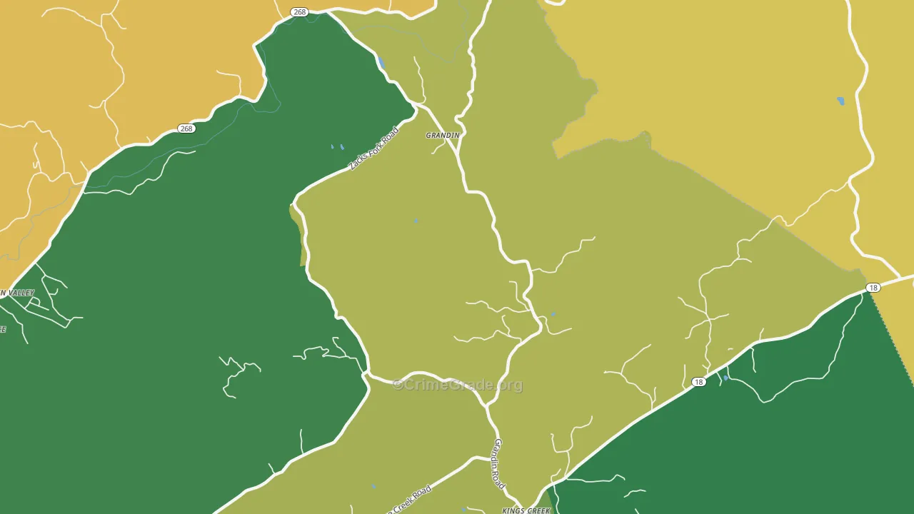 Kings Creek, NC Map of Murder Rates