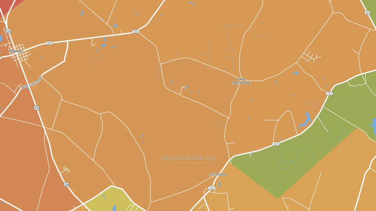 Kings Crossroads, NC Map of Murder Rates