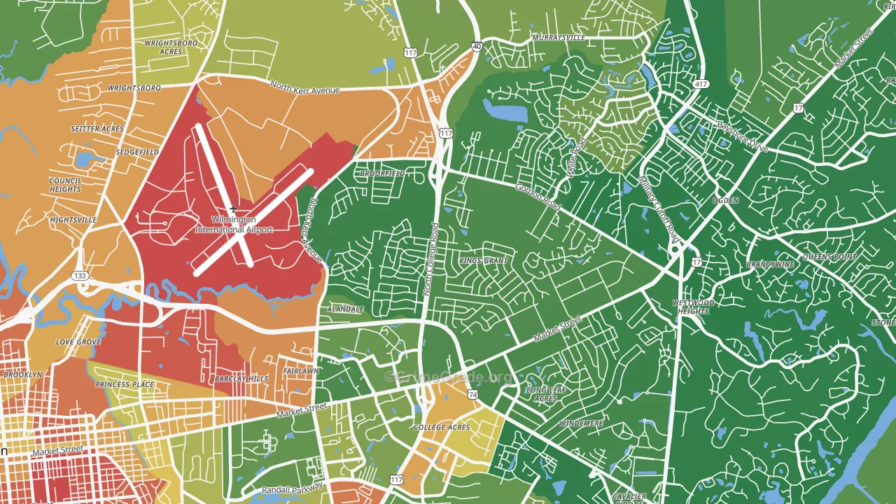 Kings Grant, NC Map of Murder Rates