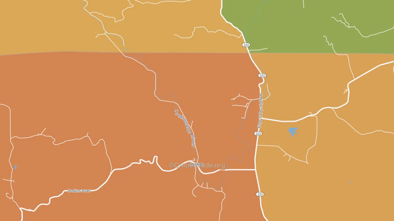 Kings Valley, OR Map of Murder Rates