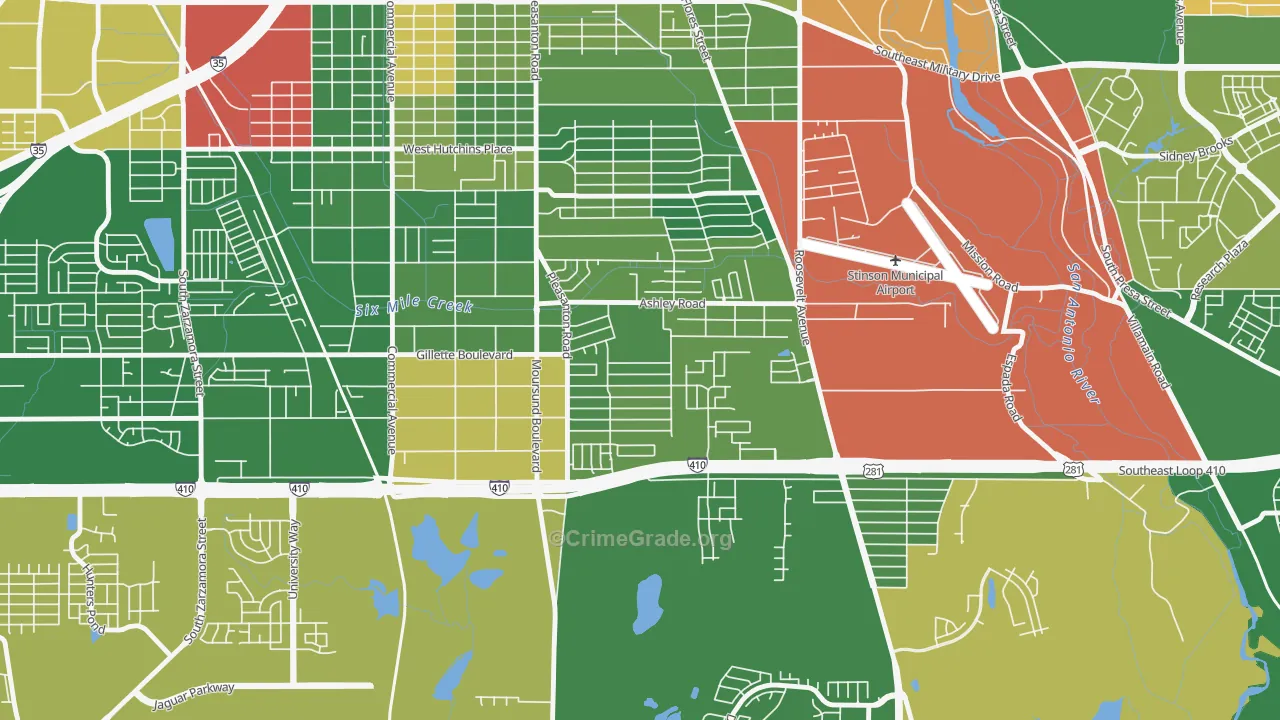 Kingsborough Ridge, San Antonio, TX Map of Murder Rates