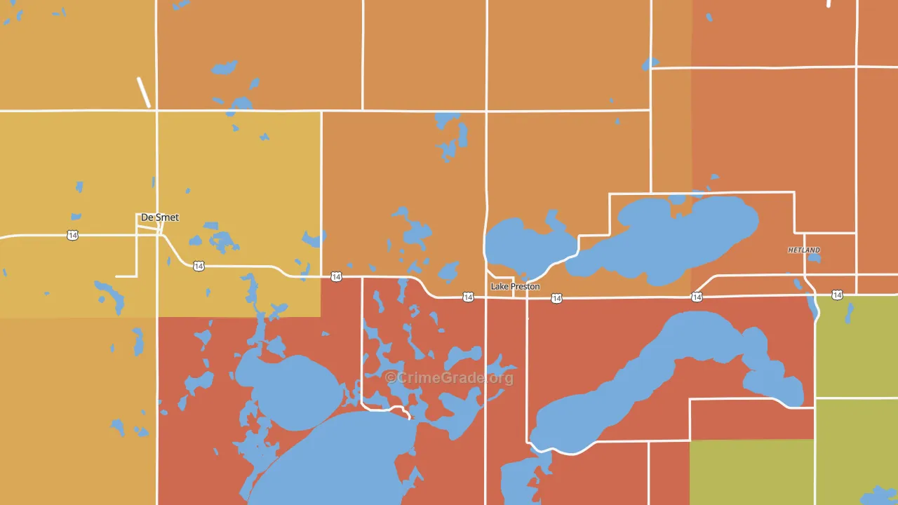 Kingsbury County, SD Map of Murder Rates