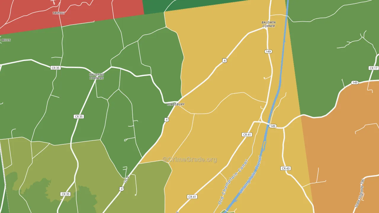 Kingsbury, NY Map of Murder Rates