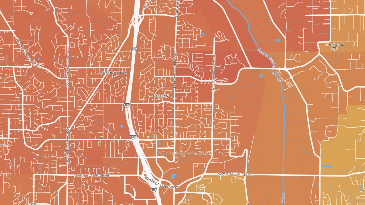 Kingsgate, WA Map of Murder Rates