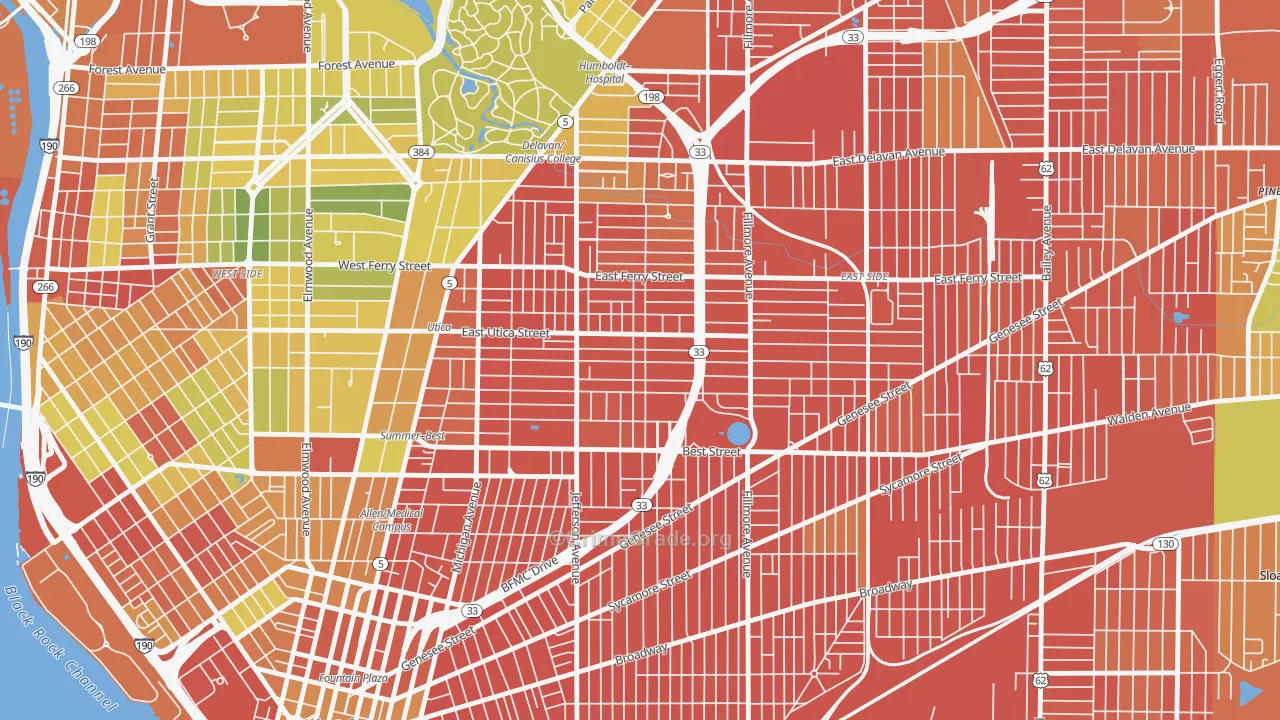 Kingsley, Buffalo, NY Map of Murder Rates