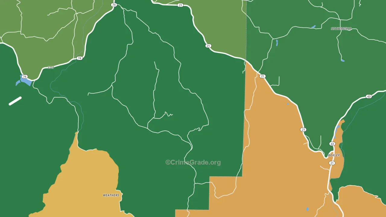 Kingston, AR Map of Murder Rates
