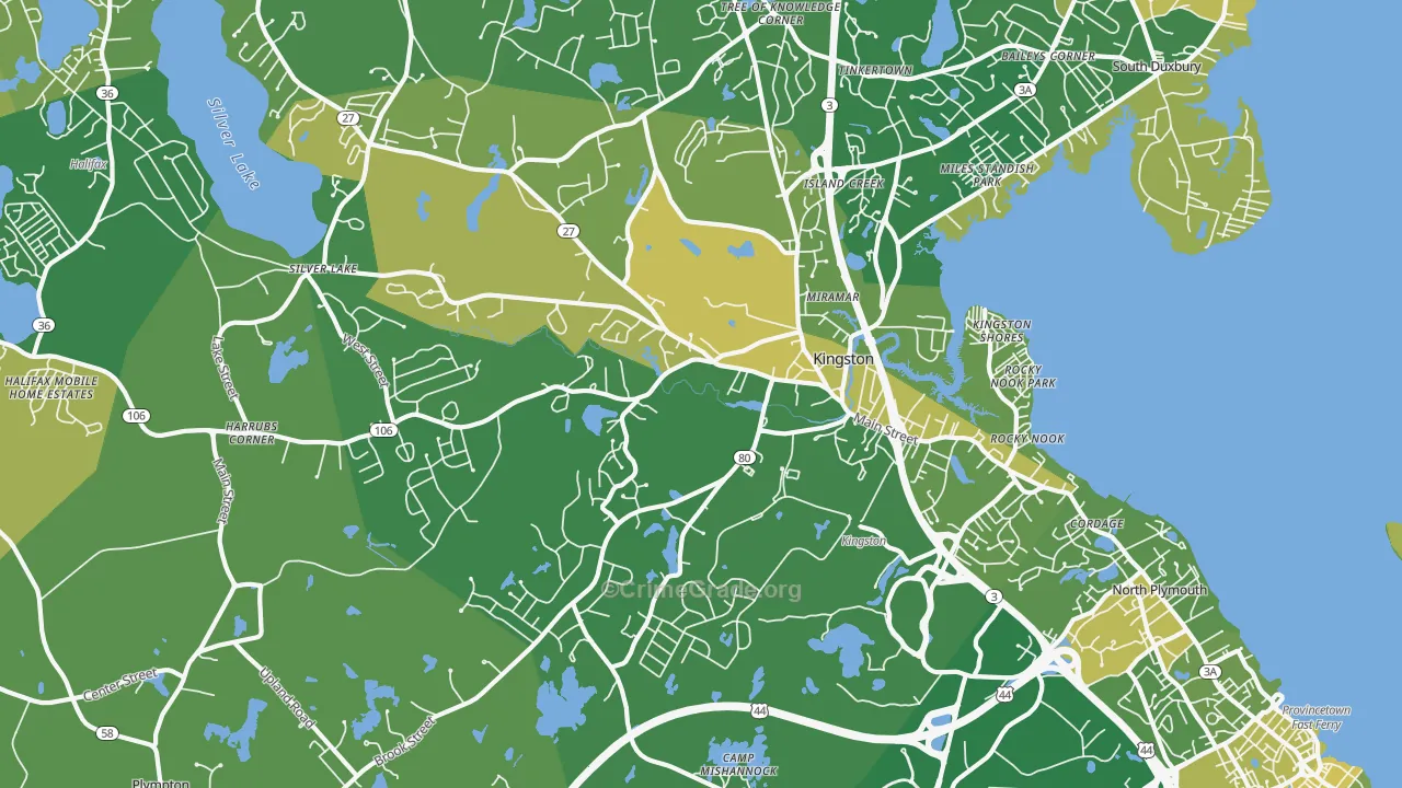Kingston, MA Map of Murder Rates