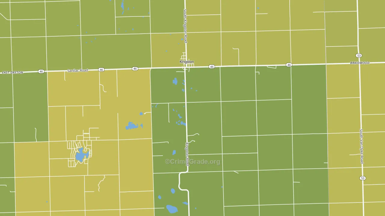 Kingston, MI Map of Murder Rates