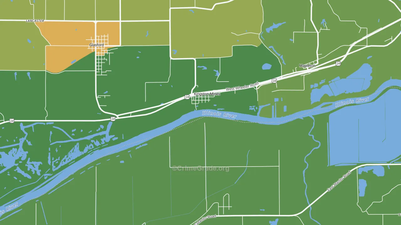 Kingston Mines, IL Map of Murder Rates