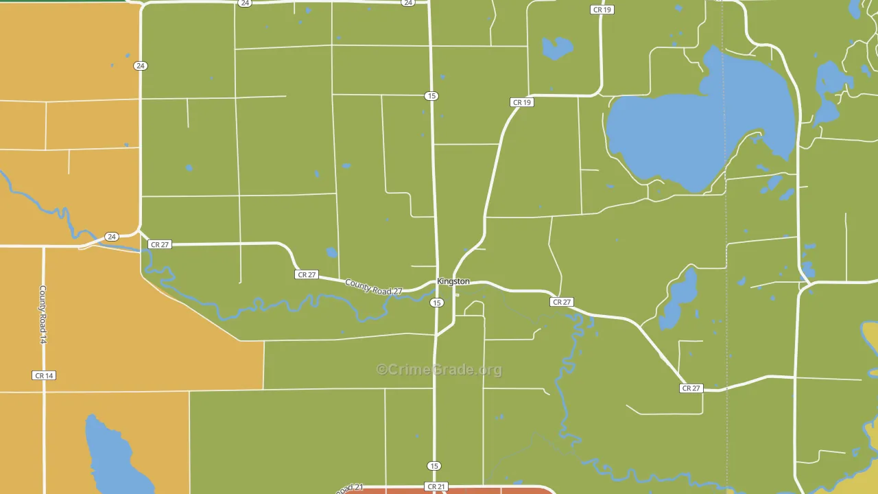 Kingston, MN Map of Murder Rates