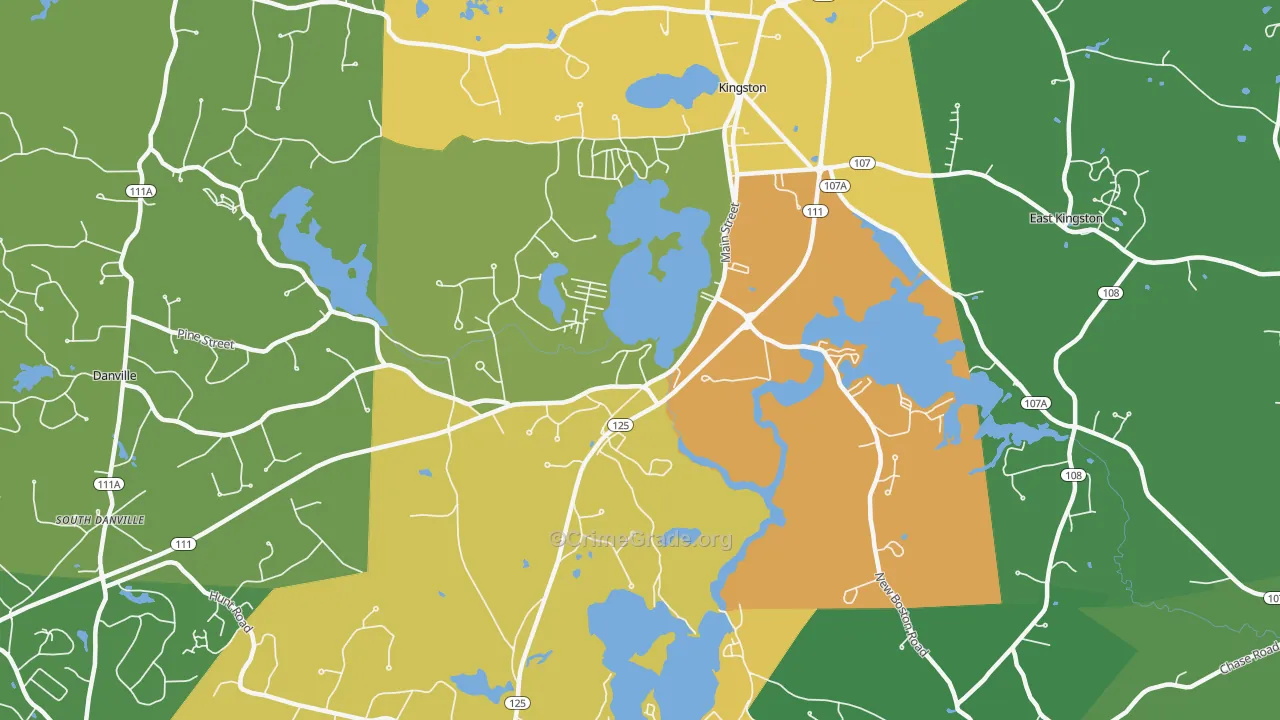 Kingston, NH Map of Murder Rates