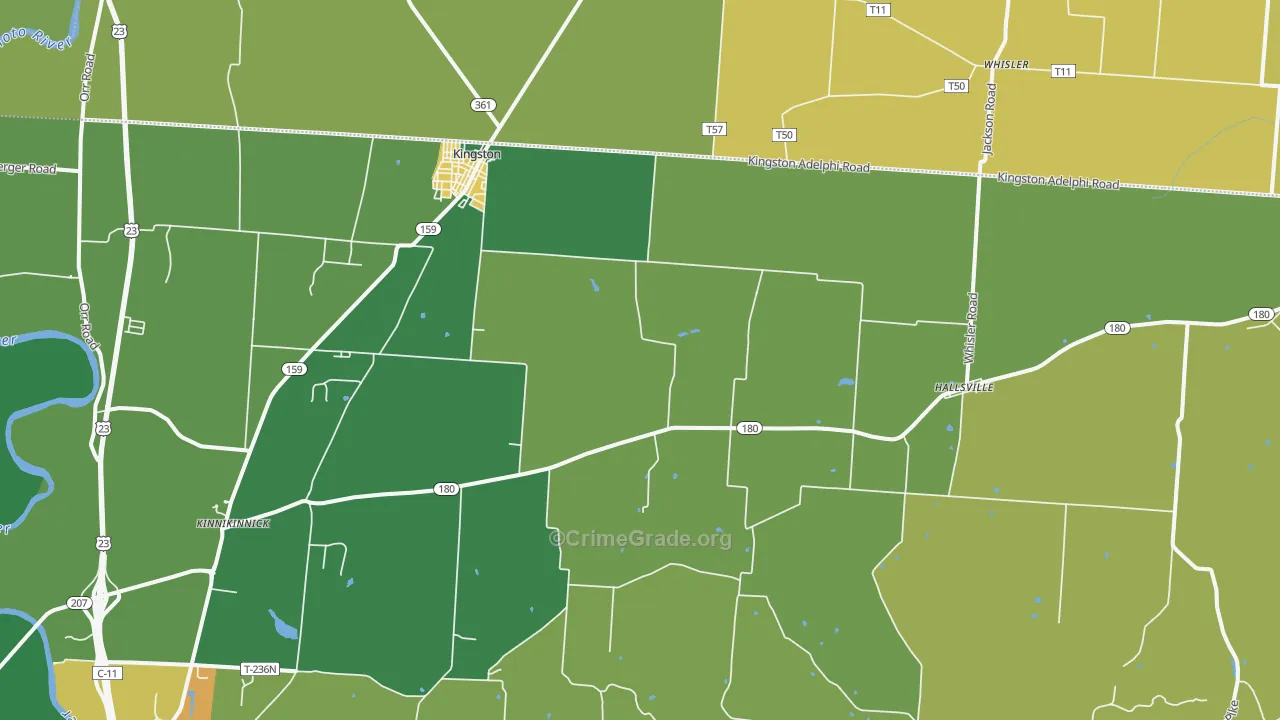 Kingston, OH Map of Murder Rates