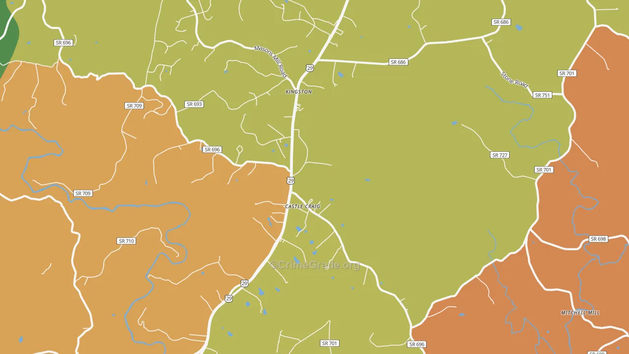 Kingston, VA Map of Murder Rates